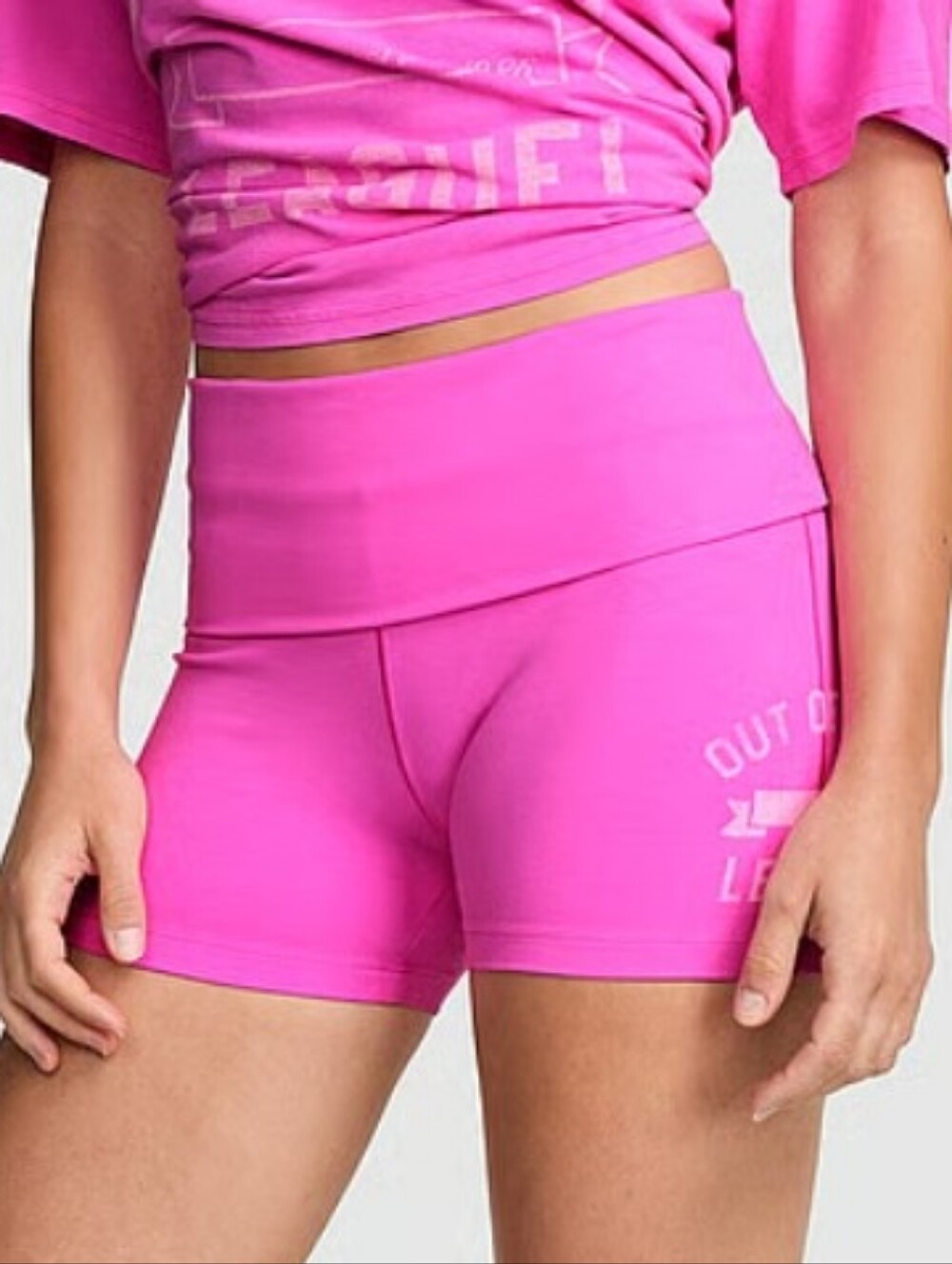 VS Pink All-Day Cotton Foldover Bike Shorts Sz Med
